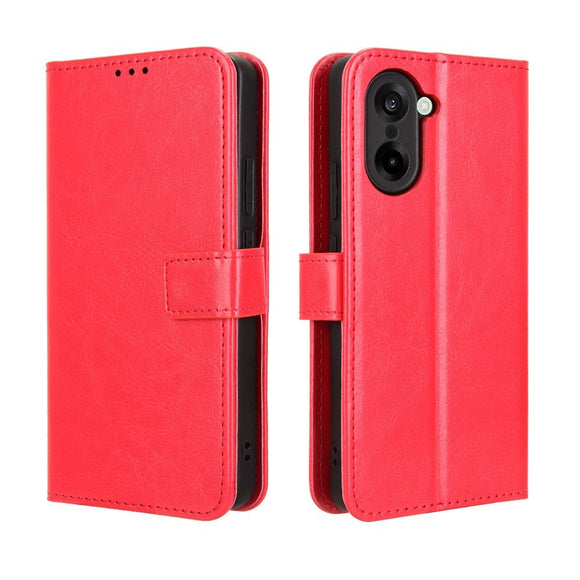 EIDERWOOD OnePlus Nord CE5 Kunstlæder Flip Cover m. Strop - Rød