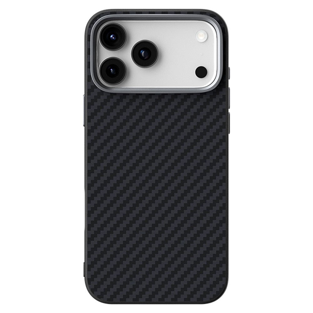 iPhone 18 Pro / 17 Pro ABEEL Hybrid Cover m. Karbonfibretekstur - MagSafe Kompatibelt - Sort