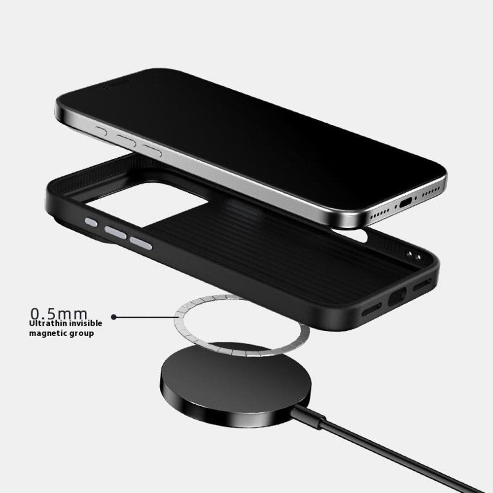 iPhone 18 Pro / 17 Pro ABEEL Hybrid Cover m. Karbonfibretekstur - MagSafe Kompatibelt - Sort / Blå