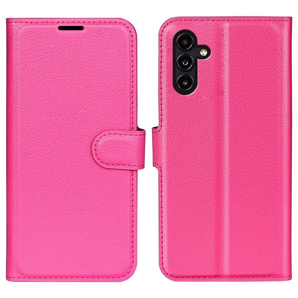 Samsung Galaxy A14 / A14 (5G) PU Litchi Læder Cover m. Pung - Pink