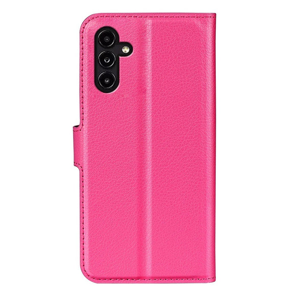 Samsung Galaxy A14 / A14 (5G) PU Litchi Læder Cover m. Pung - Pink