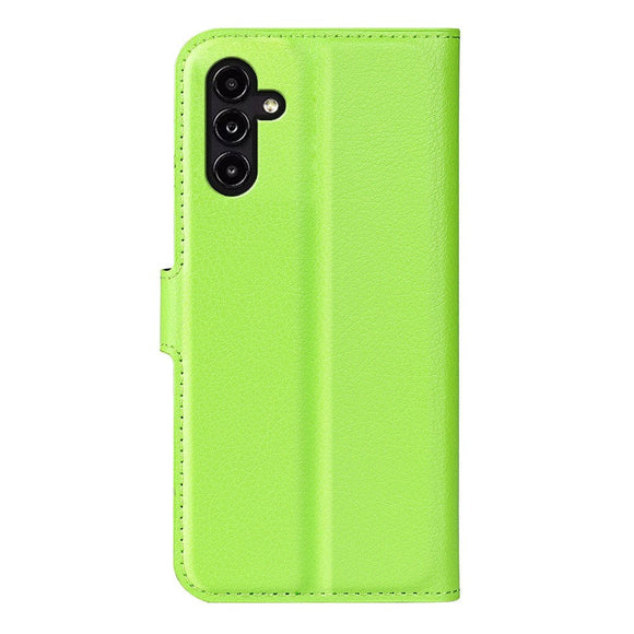 Samsung Galaxy A14 / A14 (5G) PU Litchi Læder Cover m. Pung - Grøn