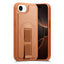 iPhone 16e Hårdt Plastik Cover m. Kunstlæder Bagside & Fingerrem - MagSafe Kompatibel - Brun