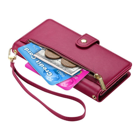 EIDERWOOD iPhone 17 Flip Cover m. Kortholder / Lynlåslomme / Strop - Red