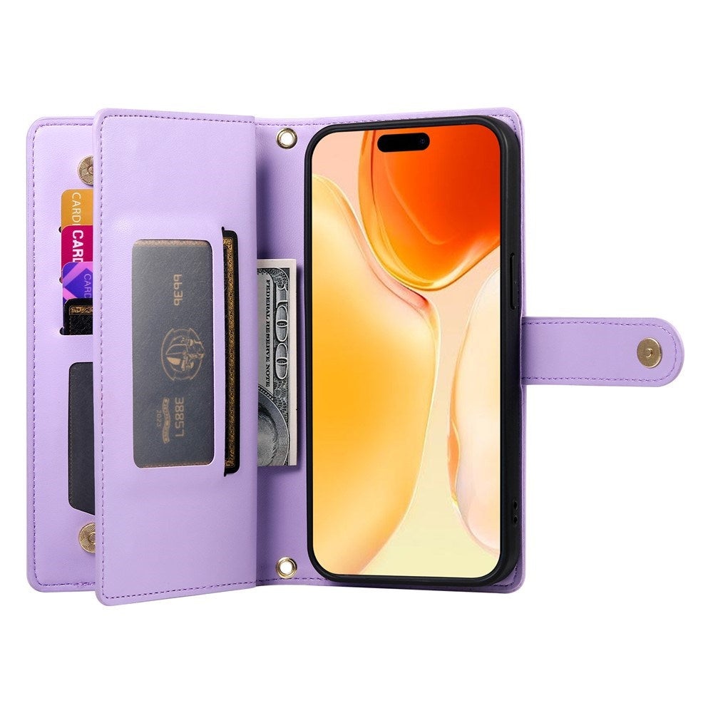 EIDERWOOD iPhone 17 Flip Cover m. Kortholder / Lynlåslomme / Strop - Lilla