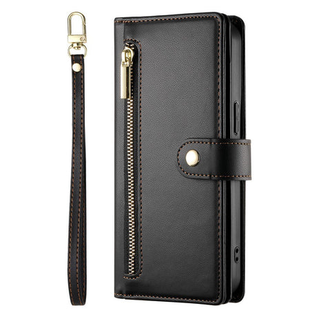 EIDERWOOD iPhone 17 Flip Cover m. Kortholder / Lynlåslomme / Strop - Sort