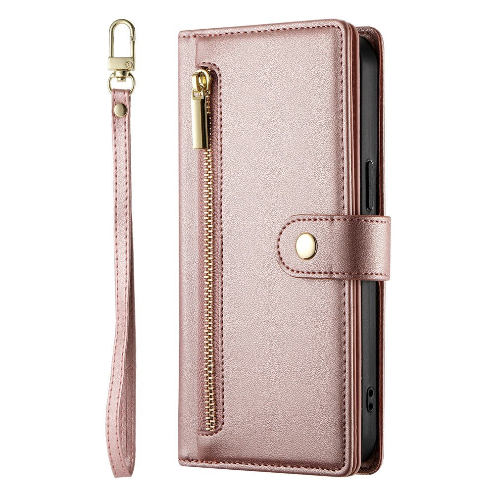 EIDERWOOD iPhone Air Flip Cover m. Kortholder / Lynlåslomme / Strop - Rose Gold