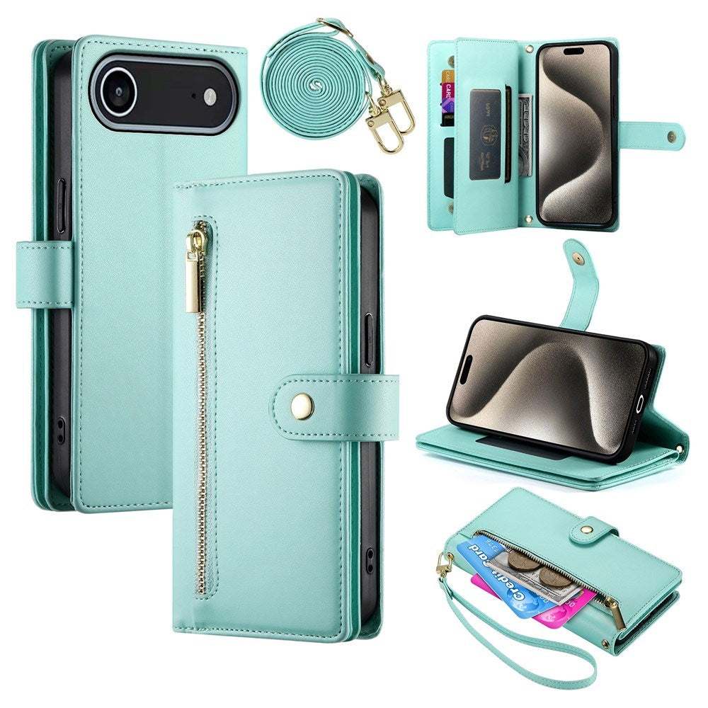 EIDERWOOD iPhone Air Flip Cover m. Kortholder / Lynlåslomme / Strop - Turkis