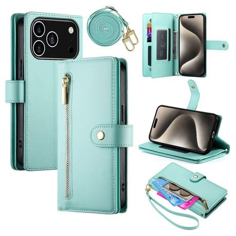 EIDERWOOD iPhone 17 Pro Flip Cover m. Kortholder / Lynlåslomme / Strop - Turkis