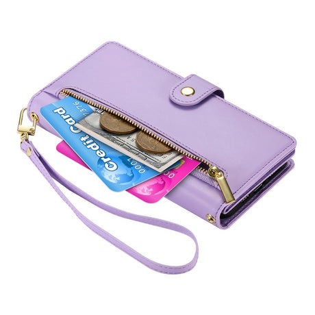 EIDERWOOD iPhone 17 Pro Flip Cover m. Kortholder / Lynlåslomme / Strop - Lilla