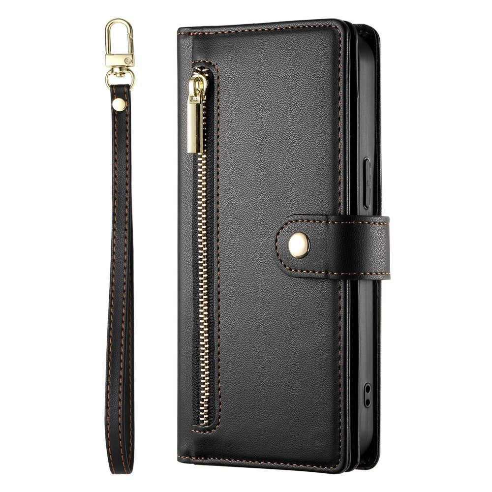 EIDERWOOD iPhone 17 Pro Flip Cover m. Kortholder / Lynlåslomme / Strop - Sort