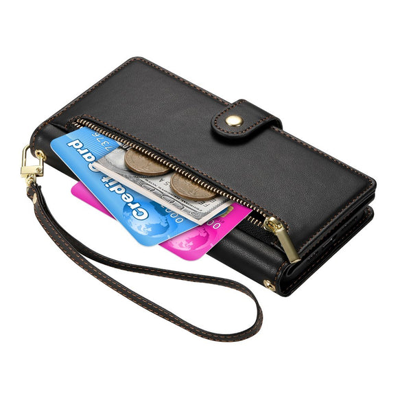 EIDERWOOD iPhone 17 Pro Flip Cover m. Kortholder / Lynlåslomme / Strop - Sort