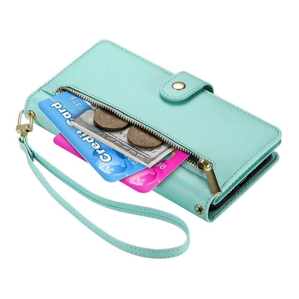 EIDERWOOD iPhone 17 Pro Max Flip Cover m. Kortholder / Lynlåslomme / Strop - Turkis