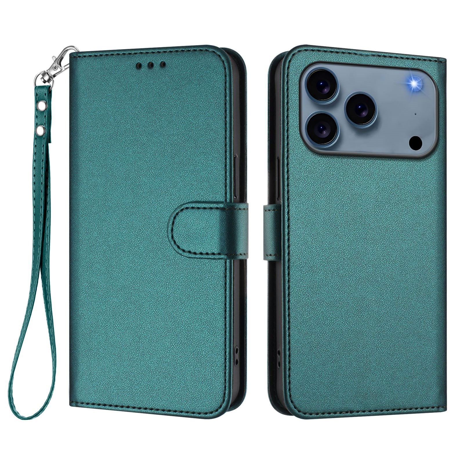 iPhone 18 Pro Max / 17 Pro Max EIDERWOOD Kunstlæder Flip Cover m. Strop - Grøn