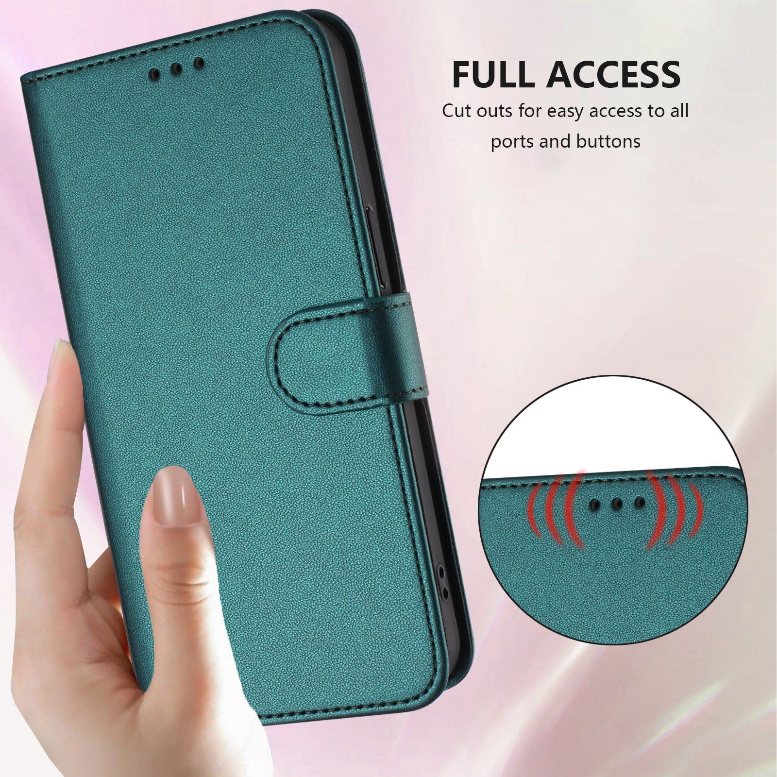 iPhone 18 Pro Max / 17 Pro Max EIDERWOOD Kunstlæder Flip Cover m. Strop - Grøn