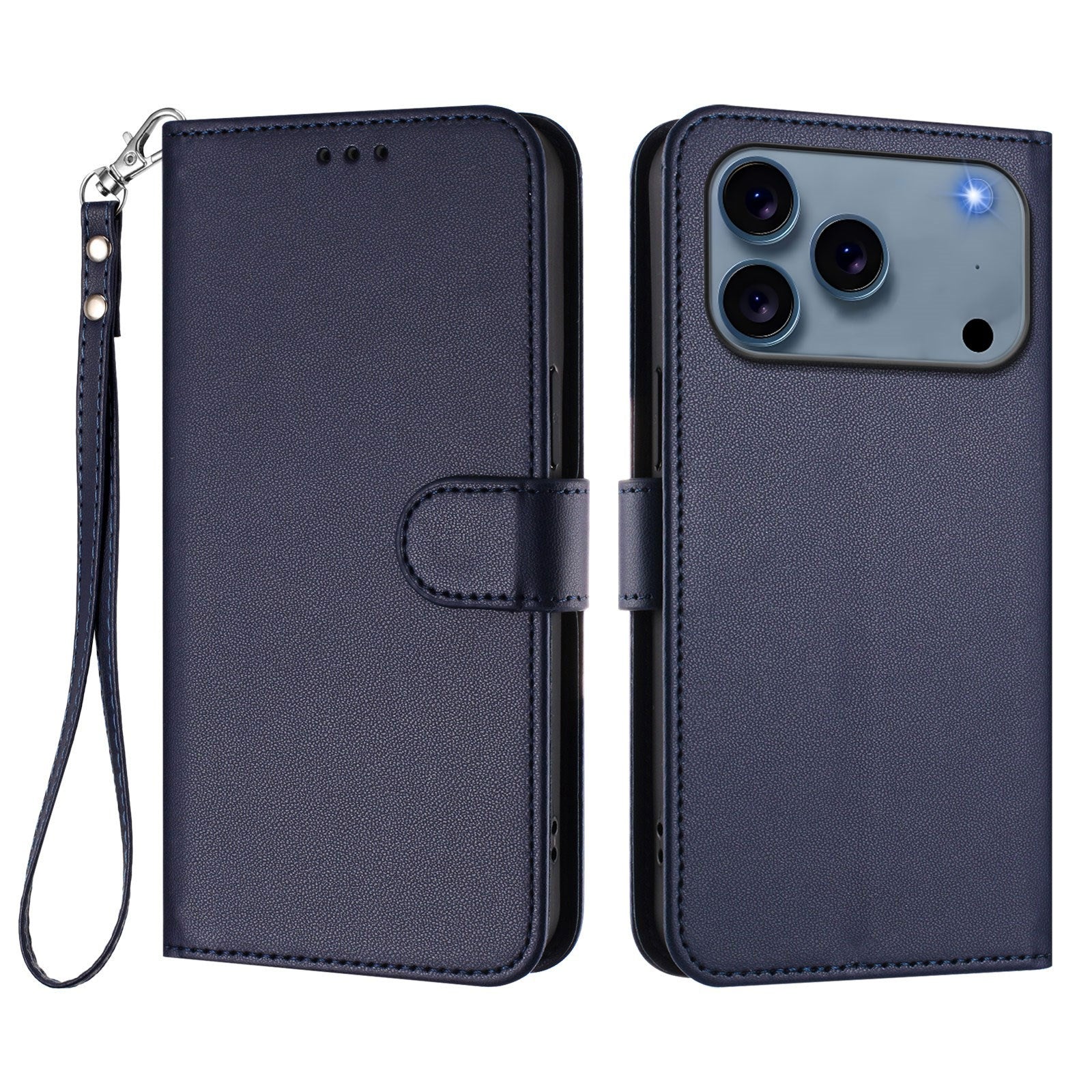 iPhone 18 Pro Max / 17 Pro Max EIDERWOOD Kunstlæder Flip Cover m. Strop - Blå