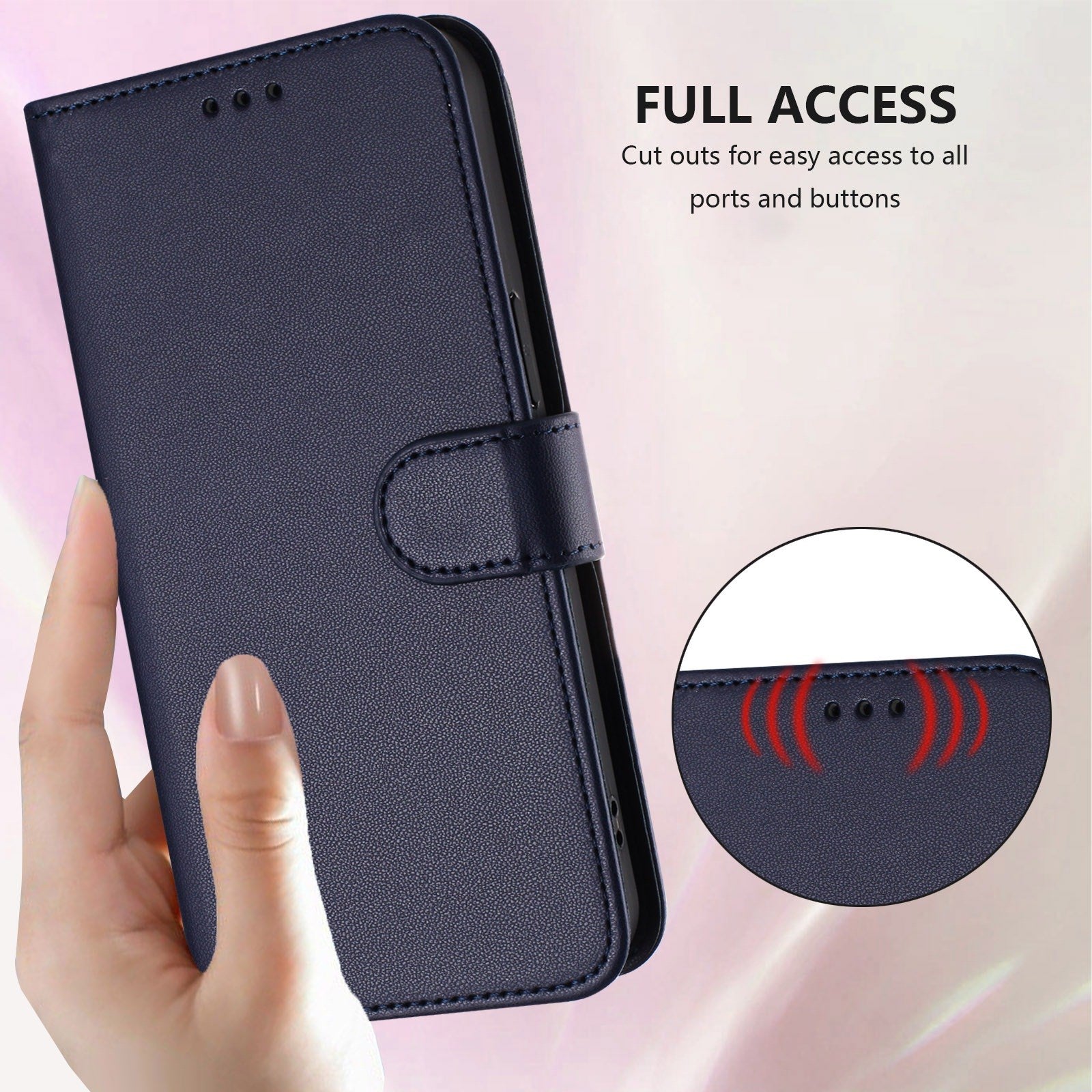 iPhone 18 Pro Max / 17 Pro Max EIDERWOOD Kunstlæder Flip Cover m. Strop - Blå