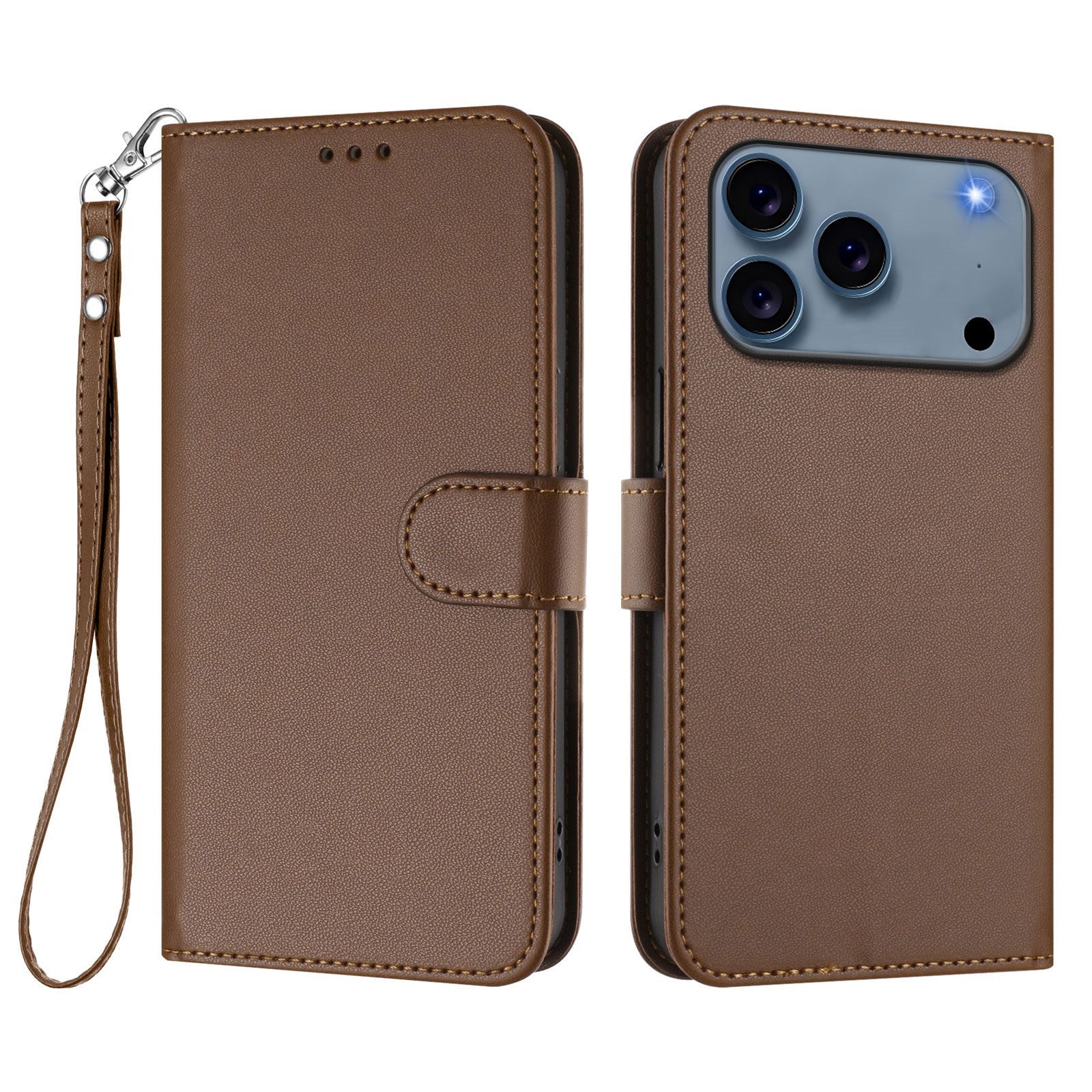 iPhone 18 Pro Max / 17 Pro Max EIDERWOOD Kunstlæder Flip Cover m. Strop - Brun