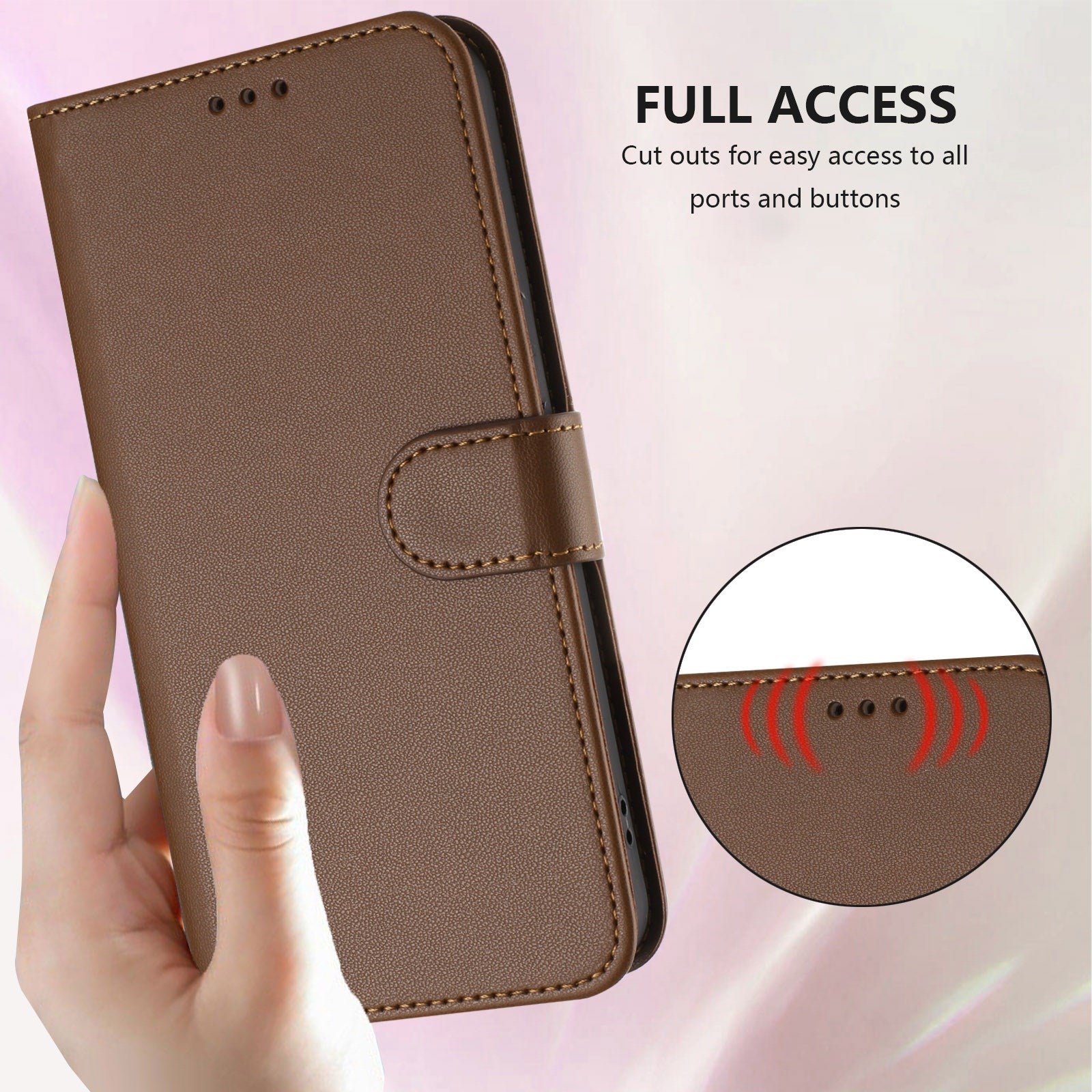 iPhone 18 Pro Max / 17 Pro Max EIDERWOOD Kunstlæder Flip Cover m. Strop - Brun