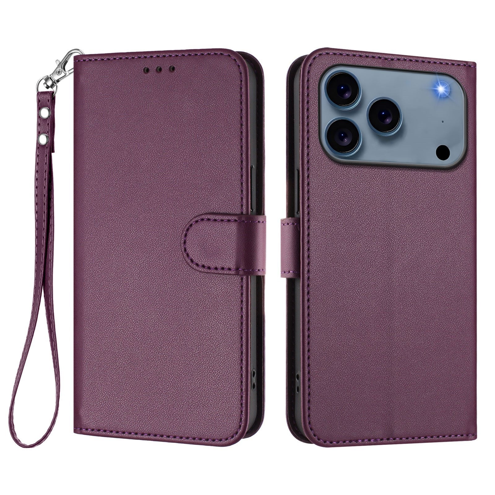 iPhone 18 Pro Max / 17 Pro Max EIDERWOOD Kunstlæder Flip Cover m. Strop - Lilla