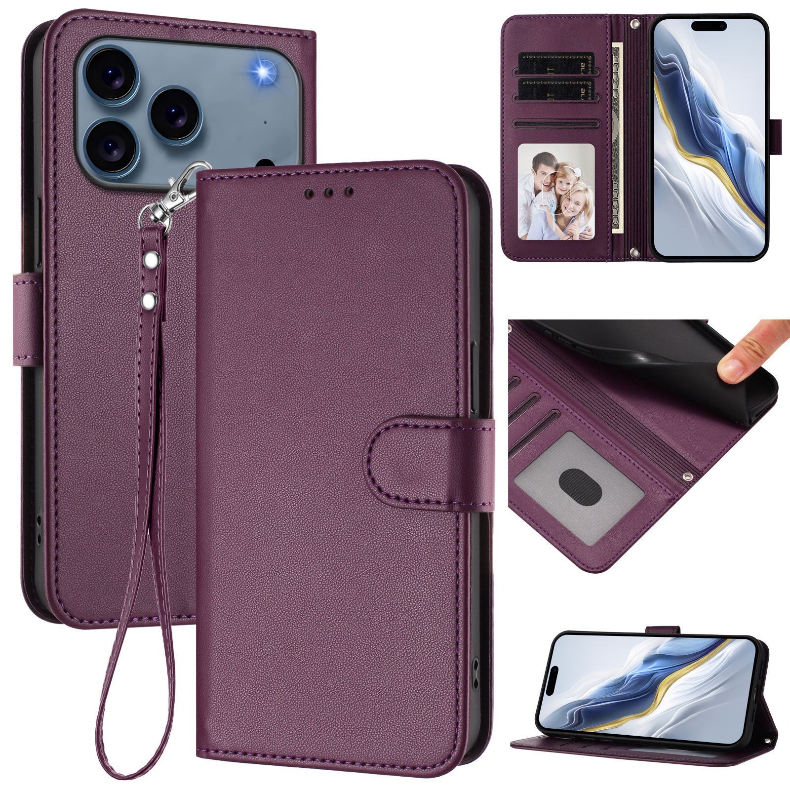iPhone 18 Pro Max / 17 Pro Max EIDERWOOD Kunstlæder Flip Cover m. Strop - Lilla