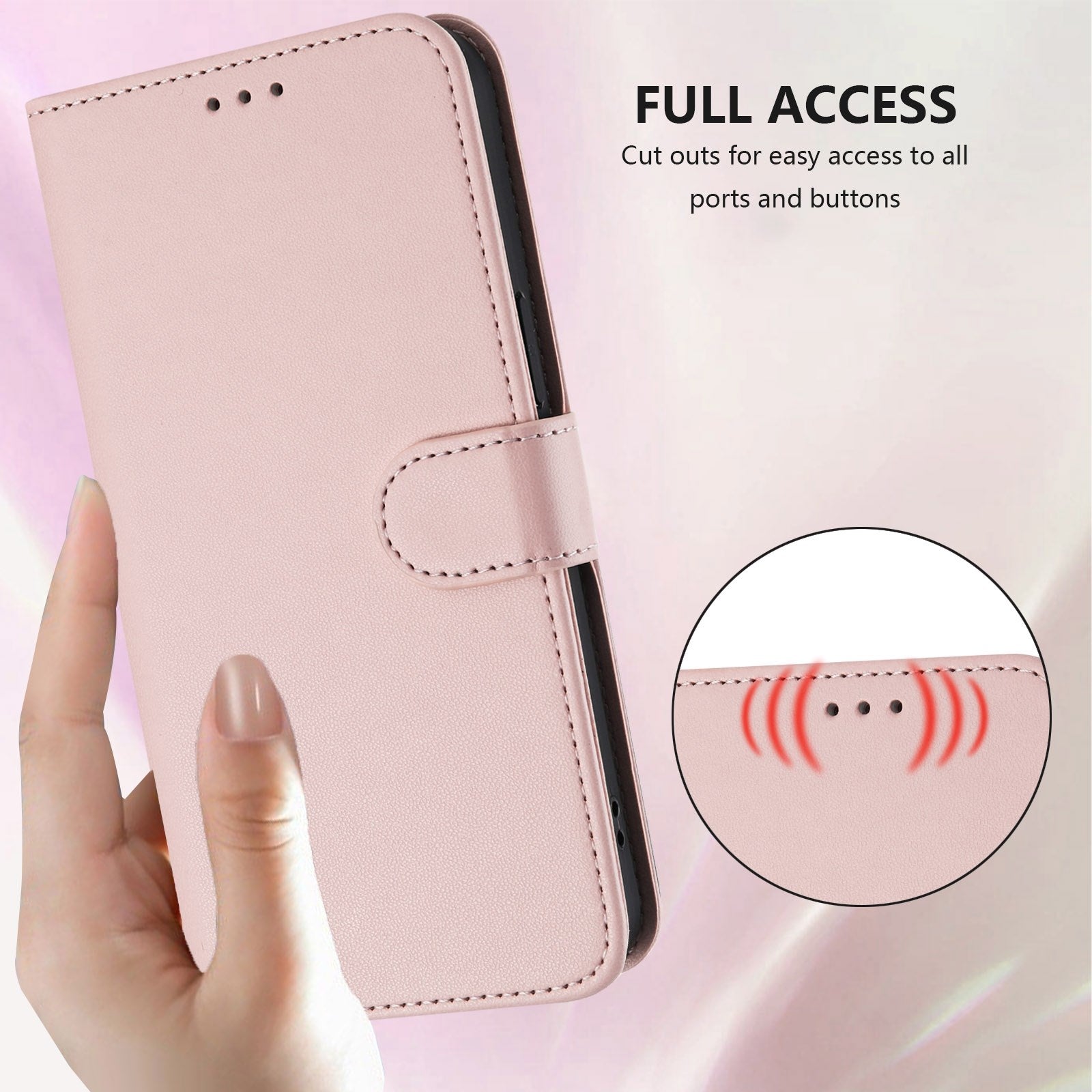 iPhone 18 Pro Max / 17 Pro Max EIDERWOOD Kunstlæder Flip Cover m. Strop - Lyserød