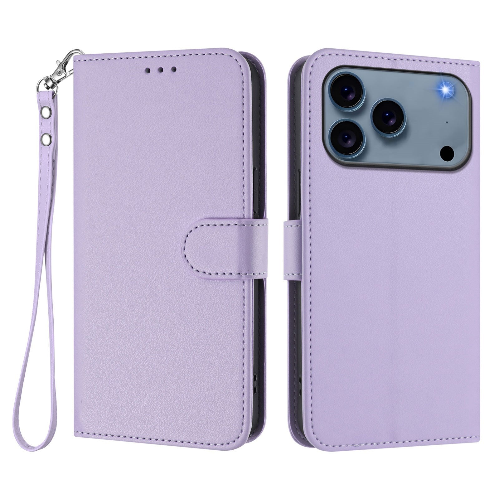 iPhone 18 Pro Max / 17 Pro Max EIDERWOOD Kunstlæder Flip Cover m. Strop - Lyslilla