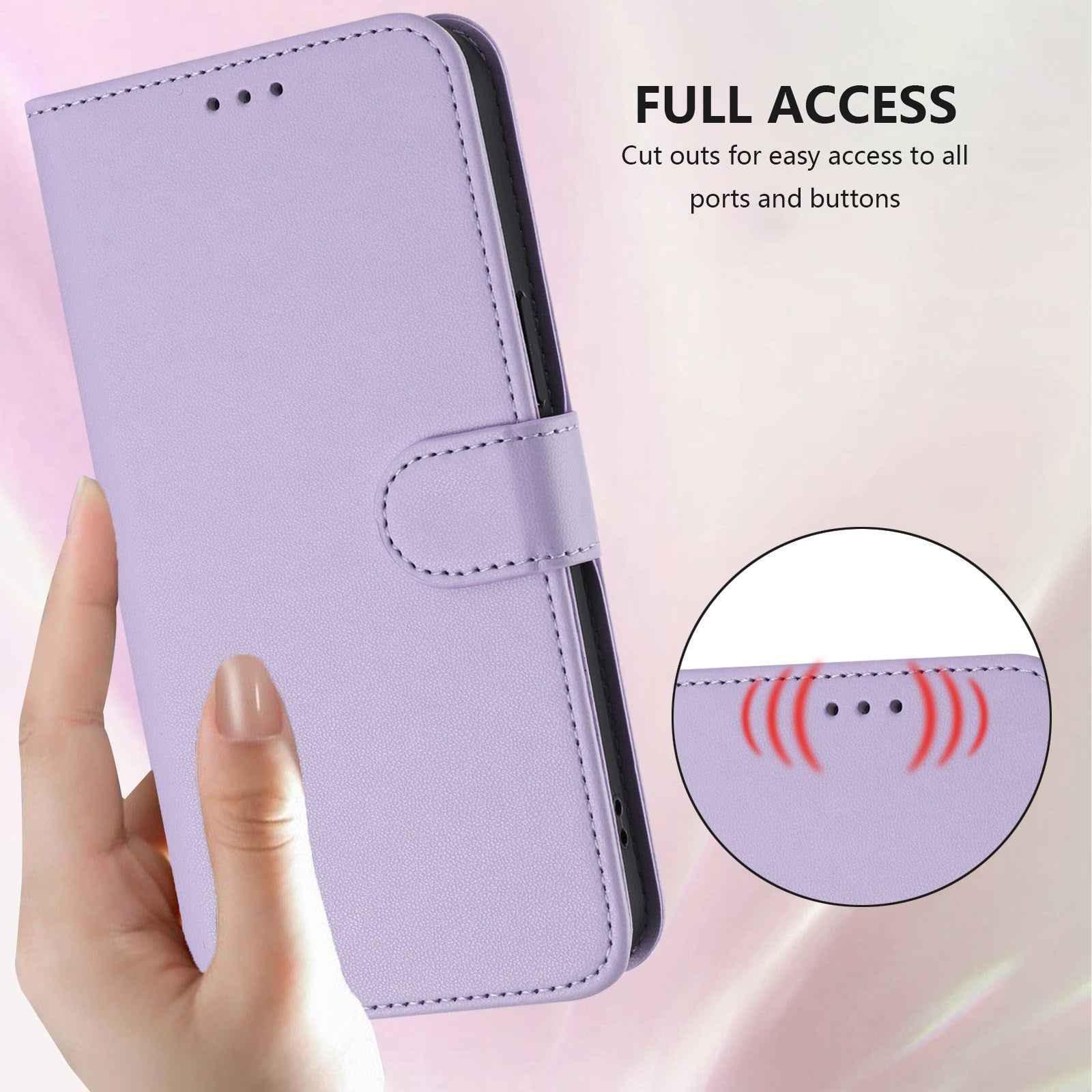 iPhone 18 Pro Max / 17 Pro Max EIDERWOOD Kunstlæder Flip Cover m. Strop - Lyslilla