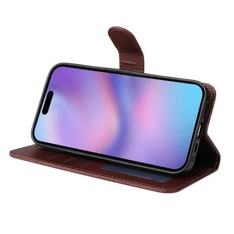 EIDERWOOD iPhone 17 2-i-1 Kunstlæder Flip Cover m. Skærmbeskyttelsesglas - Sort