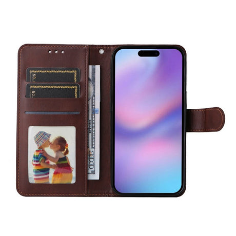 EIDERWOOD iPhone 17 2-i-1 Kunstlæder Flip Cover m. Skærmbeskyttelsesglas - Blå