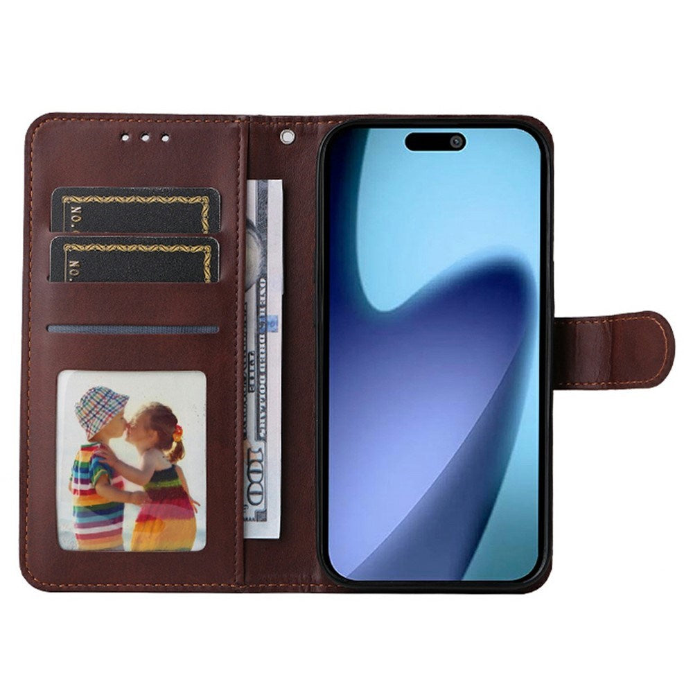 EIDERWOOD iPhone Air 2-i-1 Kunstlæder Flip Cover m. Skærmbeskyttelsesglas - Sort