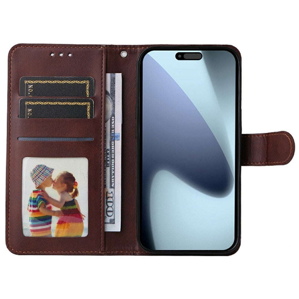 EIDERWOOD iPhone 17 Pro 2-i-1 Kunstlæder Flip Cover m. Skærmbeskyttelsesglas - Brun