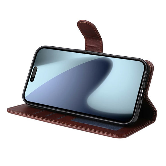 EIDERWOOD iPhone 17 Pro 2-i-1 Kunstlæder Flip Cover m. Skærmbeskyttelsesglas - Lyserød