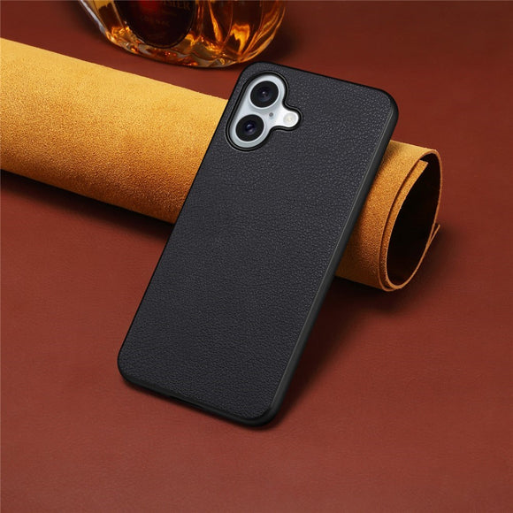 EIDERWOOD iPhone 17 Hybrid Plastik Cover m. Lædertekstur - Sort
