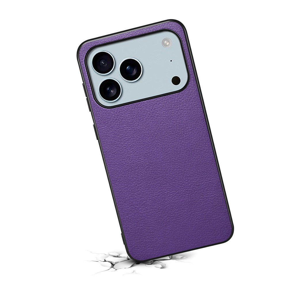 EIDERWOOD iPhone 17 Pro Hybrid Plastik Cover m. Lædertekstur - Lilla