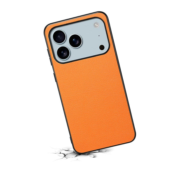 EIDERWOOD iPhone 17 Pro Hybrid Plastik Cover m. Lædertekstur - Orange