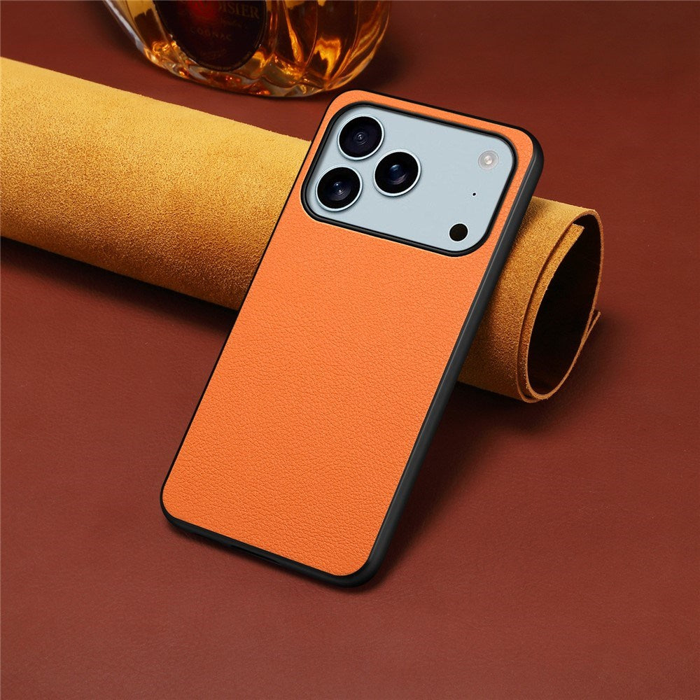 EIDERWOOD iPhone 17 Pro Hybrid Plastik Cover m. Lædertekstur - Orange
