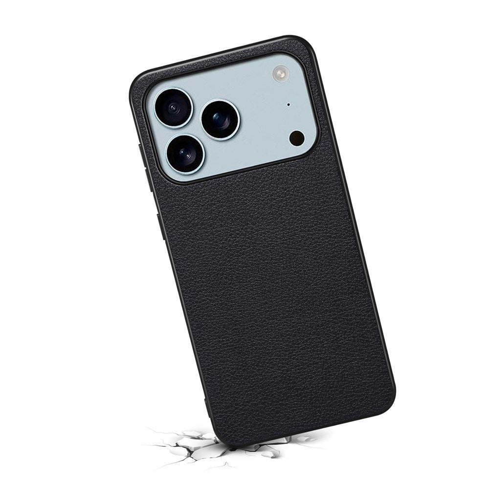 EIDERWOOD iPhone 17 Pro Hybrid Plastik Cover m. Lædertekstur - Sort