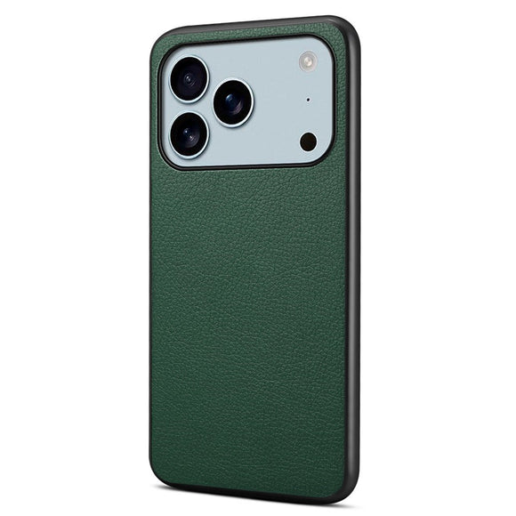 EIDERWOOD iPhone 17 Pro Max Hybrid Plastik Cover m. Lædertekstur - Grøn