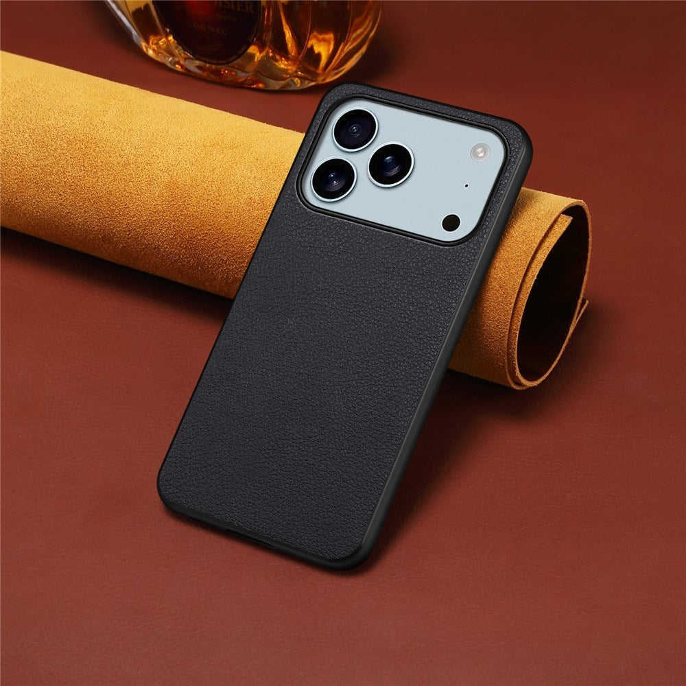 EIDERWOOD iPhone 17 Pro Max Hybrid Plastik Cover m. Lædertekstur - Sort
