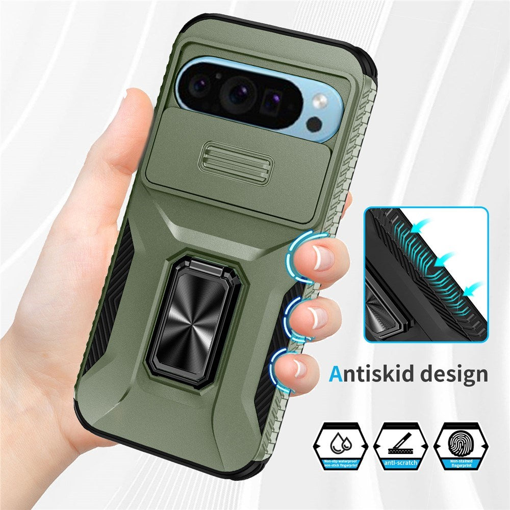 Google Pixel 11 Pro / 11 / 10 Pro / 10 / 9 Pro / 9 EIDERWOOD Håndværkercover m. 360 Roterbar Kickstand - Grøn