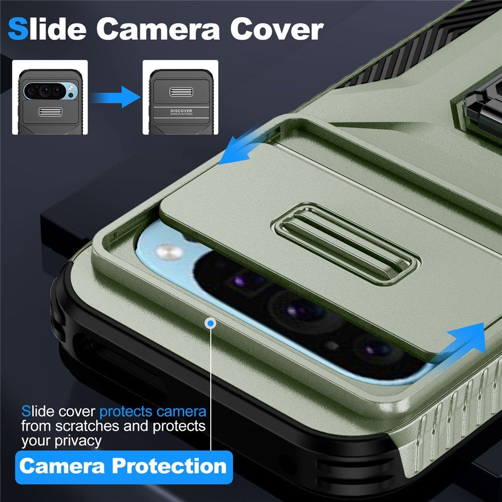 Google Pixel 11 Pro / 11 / 10 Pro / 10 / 9 Pro / 9 EIDERWOOD Håndværkercover m. 360 Roterbar Kickstand - Grøn