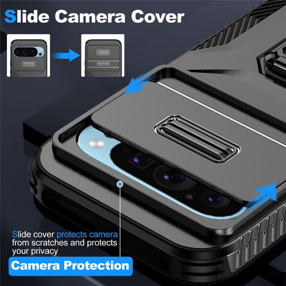 Google Pixel 11 Pro / 11 / 10 Pro / 10 / 9 Pro / 9 EIDERWOOD Håndværkercover m. 360 Roterbar Kickstand - Sort