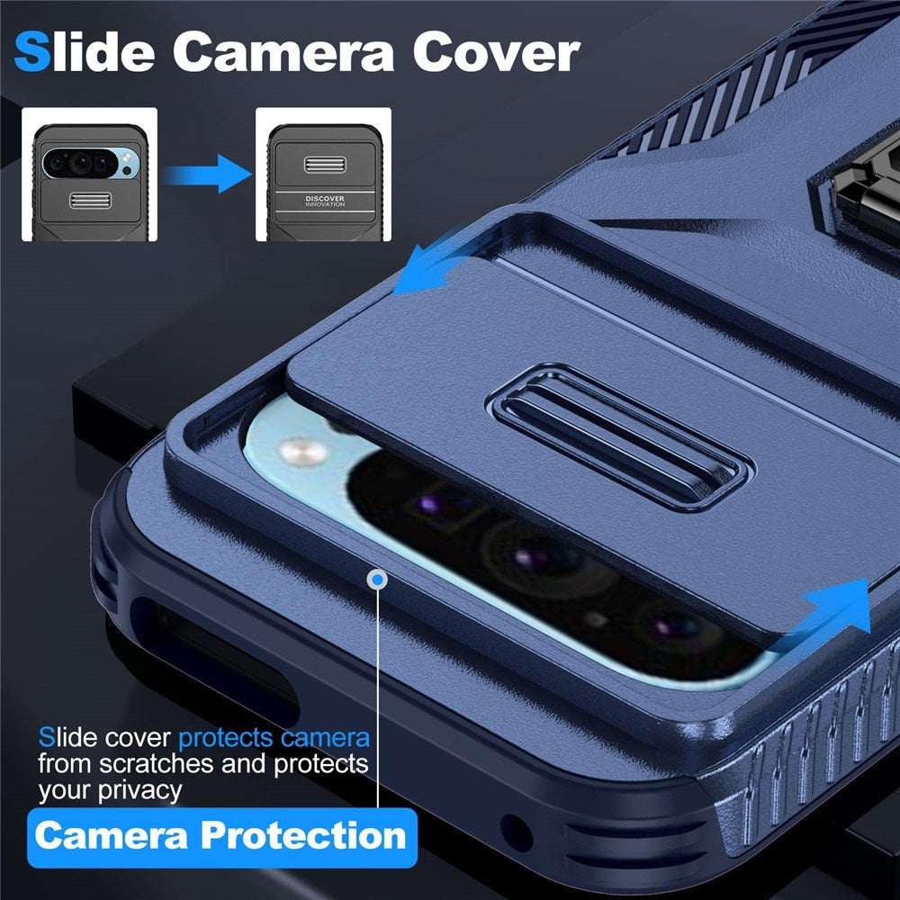 Google Pixel 11 Pro / 11 / 10 Pro / 10 / 9 Pro / 9 EIDERWOOD Håndværkercover m. 360 Roterbar Kickstand - Blå