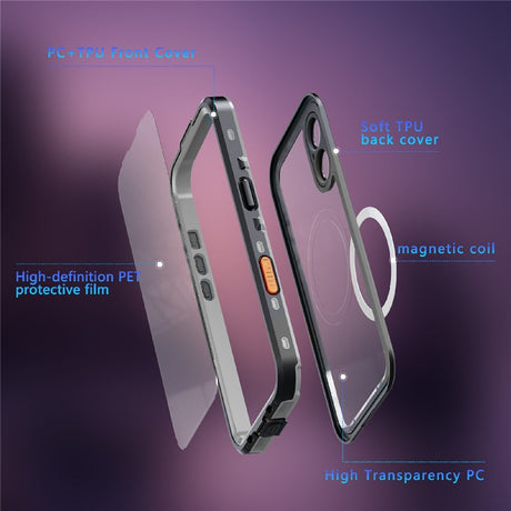 EIDERWOOD iPhone 17 Vandtæt Håndværker Cover m. Skærmbeskyttelse & Strop - MagSafe Kompatibel - Sort