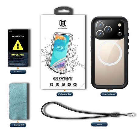 EIDERWOOD iPhone 17 Pro Vandtæt Håndværker Cover m. Skærmbeskyttelse & Strop - MagSafe Kompatibel - Sort
