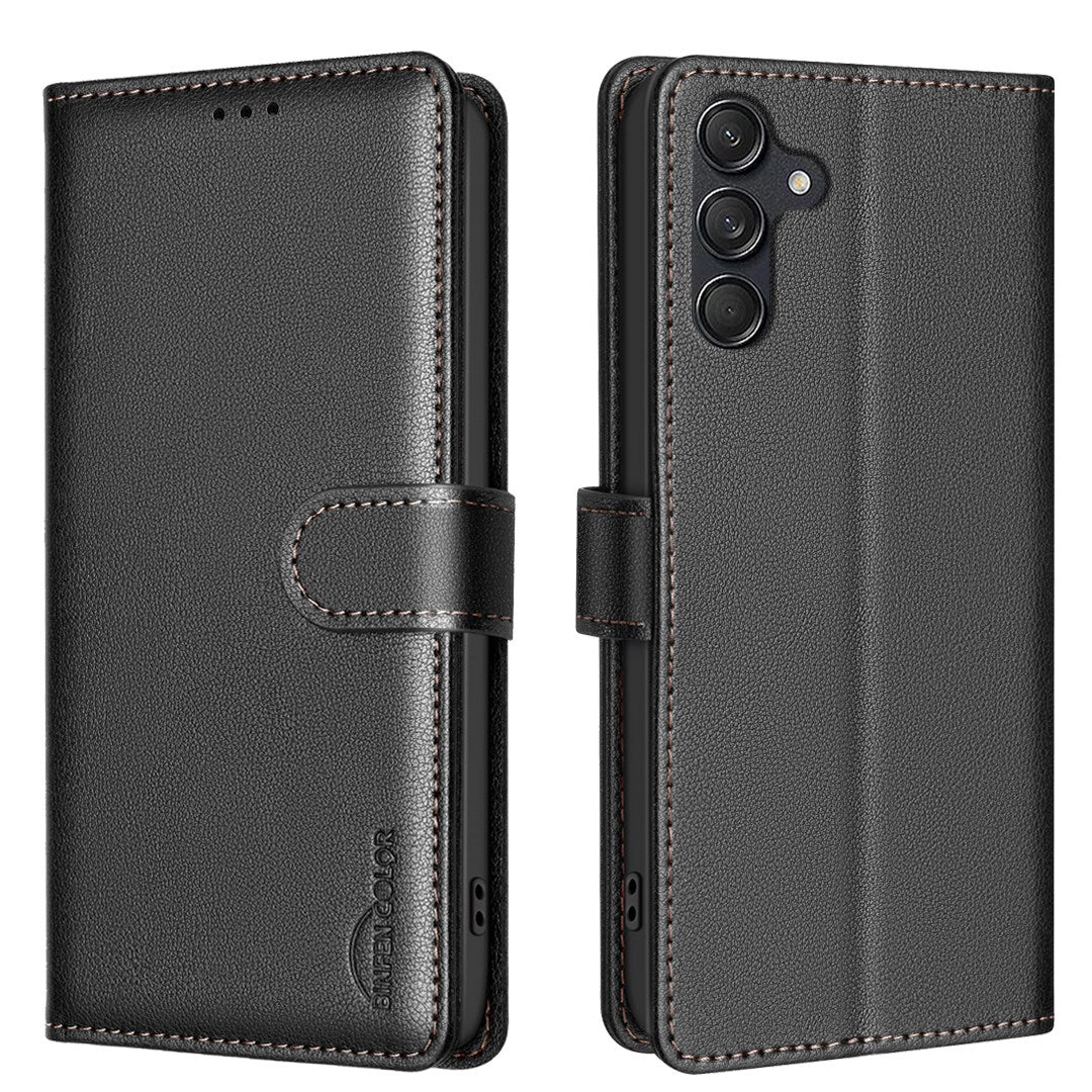 EIDERWOOD Samsung Galaxy S25 FE Kunstlæder Flip Cover m. Kortholder & Ståfunktion - Sort