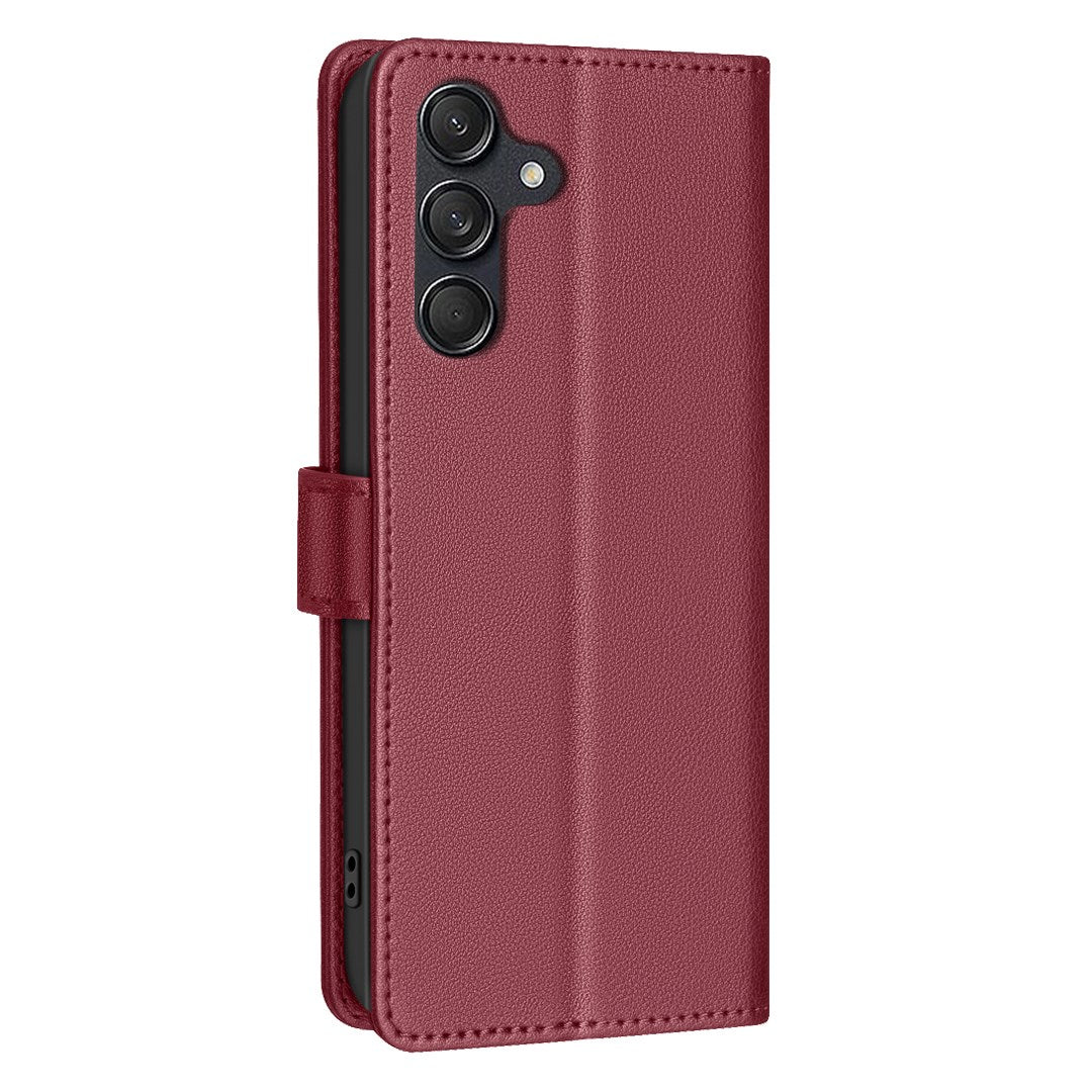 EIDERWOOD Samsung Galaxy S25 FE Kunstlæder Flip Cover m. Kortholder & Ståfunktion - Rød