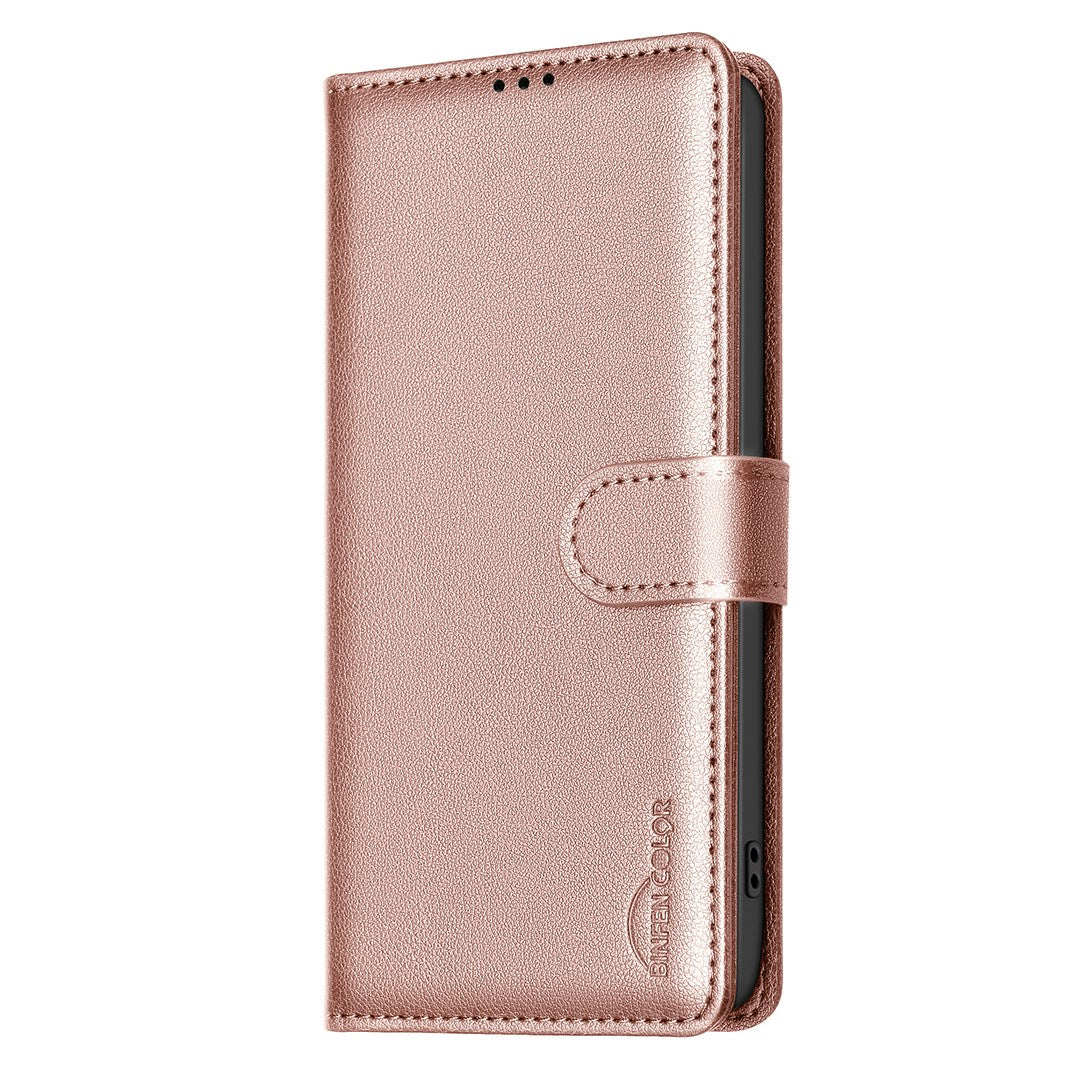 EIDERWOOD Samsung Galaxy S25 FE Kunstlæder Flip Cover m. Kortholder & Ståfunktion - Rose Gold