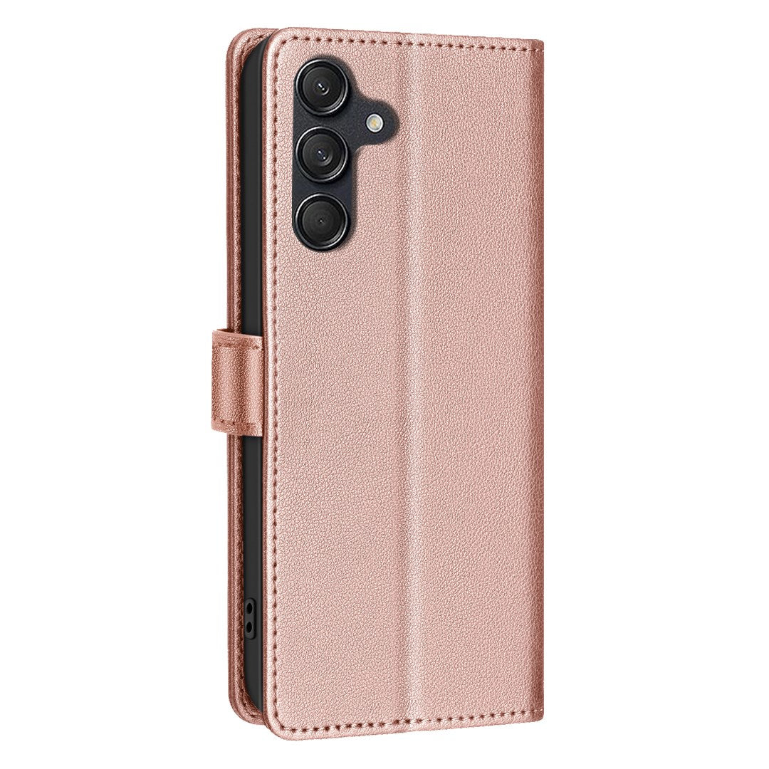 EIDERWOOD Samsung Galaxy S25 FE Kunstlæder Flip Cover m. Kortholder & Ståfunktion - Rose Gold